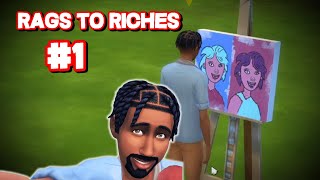 From Rags To Riches Sims 4 Basic Game  Lets Play Part 1 [upl. by Aisayn]