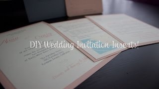 DIY Wedding Invitation Inserts  Wedding Planning [upl. by Zetta]