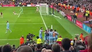 Rodri goal celebration Arsenal fans throw bottles [upl. by Ayifas]