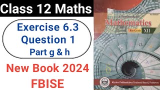 Class 12 Maths Exercise 63 Question No1 Part g amp h New KPK Book 2024 Partial Fraction [upl. by Anelam969]