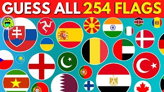 Guess ALL The 254 Flags In The World THE ULTIMATE FLAG QUIZ [upl. by Velvet]