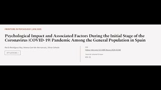 Psychological Impact and Associated Factors During the Initial Stage of the Coronavir  RTCLTV [upl. by Agnesse]