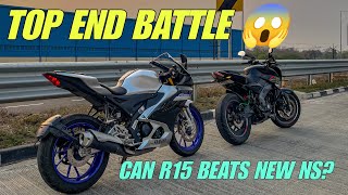 2024 Pulsar NS200 Bs7 Vs Yamaha R15V4 M  Top End Drag Race [upl. by Saraann255]