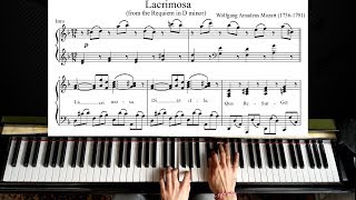 Mozart  Lacrimosa  Piano Tutorial Plus Sheet [upl. by Valaree]