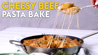 Cheesy beef mince pasta bake  delicious Australia [upl. by Akcire]