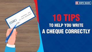 10 tips to help you write a cheque correctly  Banking Basics  HDFC Bank [upl. by Burroughs]