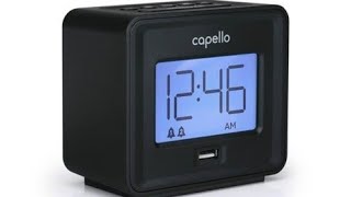 ⏰🕧📱🔋Battery amp SetupCapello Alarm Clock with USB PortBlackModel CA10 [upl. by Diarmuid]