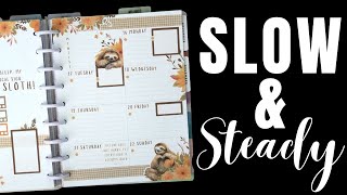 Sloth Day amp Fall Florals  Plan With Me Happy Planner Dashboard Layout [upl. by Aisinut]