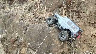 RC rock crawling is a blast Endless lines upon these rocks scx24 [upl. by Nylrahc]