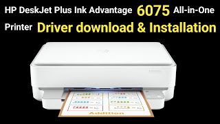 HP deskjet plus ink advantage 6075 allinone printer driver download and installation in hindi [upl. by Alemak54]