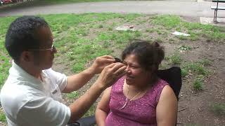 Luodong Massages Mexican Woman In Pink Shirt At The BBQ [upl. by Ikkaj]