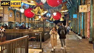 🎄Covent Garden Christmas Lights  2023 🎅🏼London Christmas Walk 4K HDR [upl. by Ogg457]