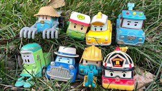 Looking Robocar Poli and friends  Toys Robocar Poli  Spooky  Cap  Rody  Tracky  Cleany  Roy [upl. by Aihseya]