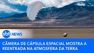 Câmera de cápsula espacial mostra a reentrada na atmosfera da Terra [upl. by Aik773]