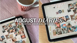 iPad Journal with me August Digital Journal on Goodnotes 6 life lately monthly recap [upl. by Ainesej]