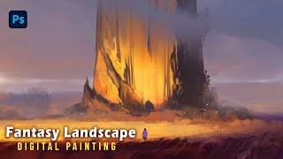 Fantasy Landscape Digital Painting Process [upl. by Yrral]