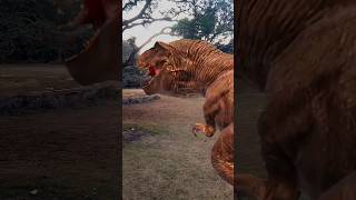 Trex Attack In A Goat  Dinosaur attack dinosaur jurassicpark trexchase [upl. by Omissam]