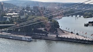 Koblenz Germany  Seilbahn Cable Car ride over the Rhine River [upl. by Luoar824]