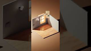 3D Isometric Art  Architecture amp Interior Design  Created in Blender shorts isometric 3d [upl. by Ayotna]