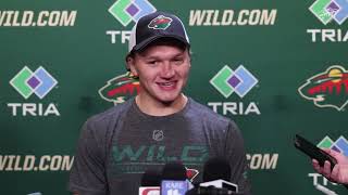 Kirill Kaprizov speaks with media following practice during the 2024 Minnesota Wild Training Camp [upl. by Gabi313]