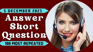 PTE Answer Short Question  DECEMBER 2023  Most Repeated [upl. by Reiter]