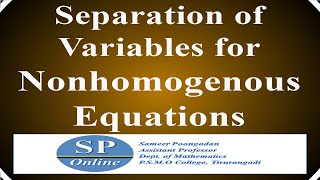 S3 MSc PDE Lecture 49 Separation of Variables for Nonhomogeneous Equations [upl. by Timmie]