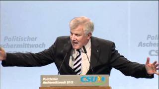 Aschermittwoch der CSU  die Rede von CSUVorsitzenden Seehofer [upl. by Adnilemre]