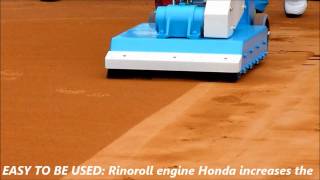 Rinoroll vibrating roller compactor for harttru and classic red clay tennis court maintenance [upl. by Briny878]