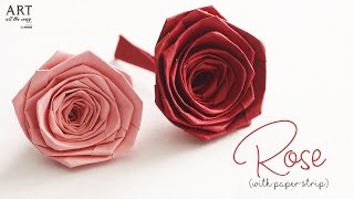 How to make Rose with Paper Strip [upl. by Anielram]