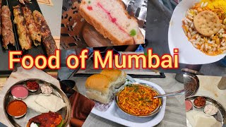 Food tour of Mumbai l Vada pav misal pav kabab bhelpuri panipuri surmai fish thali bun Maska l [upl. by Htennaj]