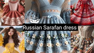 Crochet feshion Russian Sarafan Dress🥰 Ideas crochet wool handmade diy knitted feshionstyle [upl. by Gnas]