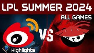 WBG vs AL Highlights ALL GAMES LPL Summer 2024 Weibo Gaming vs Anyones Legend by Onivia [upl. by Elsinore]