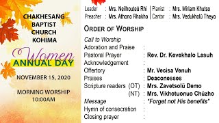 Women Annual DayLive Stream Morning Service November 15 2020 [upl. by Mcnalley]