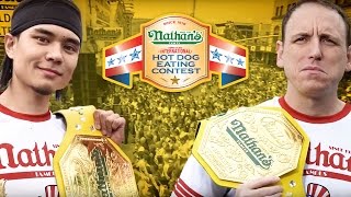 Nathan’s Famous Hot Dog Eating Contest 2016 Joey Chestnut vs Matt Stonie [upl. by Byrle]