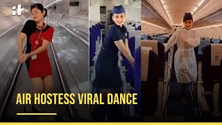 Viral Air Hostess Dance Aircrafts Turning Into Viral Dance Performances  Manike Mage Hithe [upl. by Anavoj]