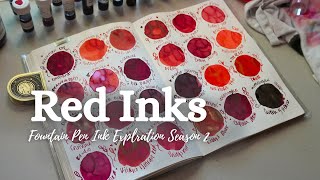 💋 24 Red Fountain Pen Inks 💋  Season 2 Ink Exploration No 13 [upl. by Aamsa486]