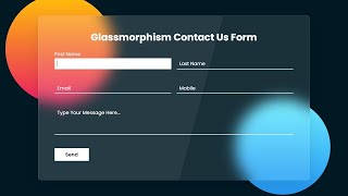 Responsive Contact Us Page Design using Html CSS  CSS Glassmorphism [upl. by Zumstein197]