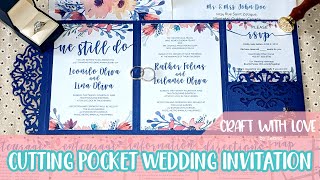 How to Cut Intricate Wedding Invitation Pocket using Cricut  Craft with Love [upl. by Morten]