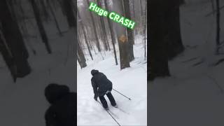 Crazy Hill Bomb CANT STOP huge crash mtb nature jerry skiing ski mountains ny fun gogetit [upl. by Alaine]