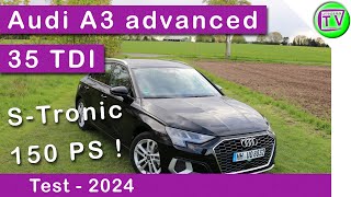 Test Audi A3 advanced 35 TDI STronic Sportback 110 kW Fahrbericht und Review 2023  2024 [upl. by Conner]