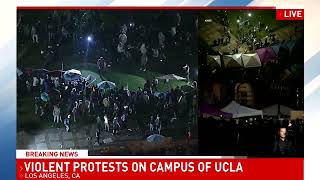 UCLA Protest on Campus LAPD CHP on scene [upl. by Ydal]