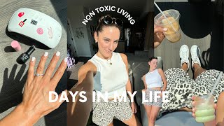 DAYS IN MY LIFE LIVING A CLEAN NON TOXIC LIFESTYLE  non toxic gel nails at home full time creator [upl. by Ateekahs488]