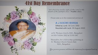 41st Day Rememberance AJ Kochu Rossa [upl. by Seraphine]