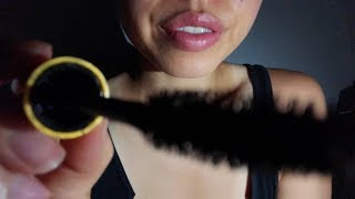 ASMR You Wont Last Eyebrow Trimming Plucking LOADS OF MASCARA TRIIGGERS  Lotsa Lip Gloss Sounds [upl. by Velick907]