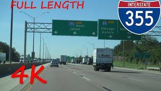 ⁴ᴷ Veterans Memorial Tollway Interstate 355 southbound 4K VIDEO [upl. by Kcirrez221]