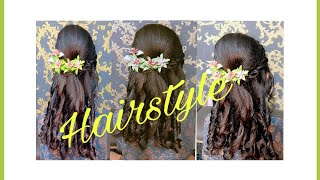 Backcombing with curls Hairstyles ✨🥰Beautiful And Easy HairstyleStep By Step [upl. by Charlena]