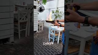 Thats some 🔥 cheese 🧀 greekfood saganaki miami cooking [upl. by Ateekram]