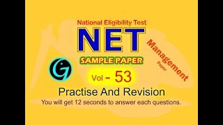 NET  Vol 53Expected Questions Paper Sample National Eligibility Test [upl. by Enaitsirk]