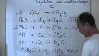 cours seconde ch16 la transformation chimique équilibre de 8 équations chimiques [upl. by Cira]