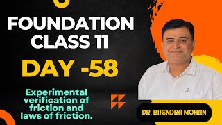 Foundation class for 11th Day 58  Experimental verification of friction and laws of friction [upl. by Maria]